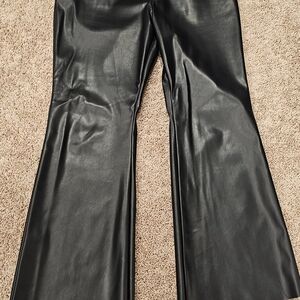 SO Black Faux Leather Flare Pants
